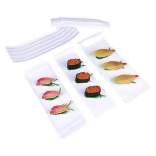 白色长条盘陶瓷盘子日式创意长方形寿司盘早餐盘点心盘纯白西餐具