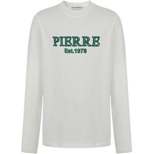 【秒杀价】PP意大利轻奢男装2024秋冬季新款长袖T恤刺绣工艺纯棉