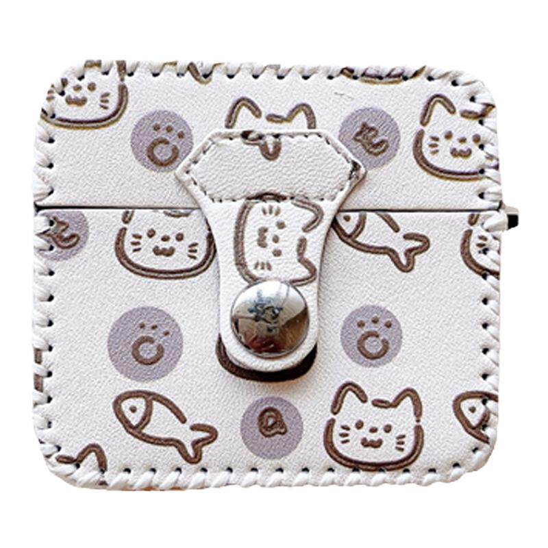 卡通猫和鱼适用airpodspro2保护套连体苹果airpods 3耳机套三代airpodspro皮质软壳5代无线蓝牙耳