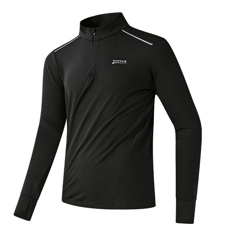 Joma26新款半拉链训练服反绒保暖紧身速干拇指扣跑步运动健身长袖
