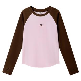 安奈儿童装女童圆领长袖T恤年秋新款运动休闲弹力时尚打底衫