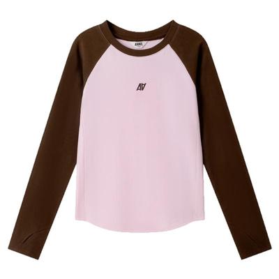 安奈儿童装女童圆领长袖T恤年秋新款运动休闲弹力时尚打底衫
