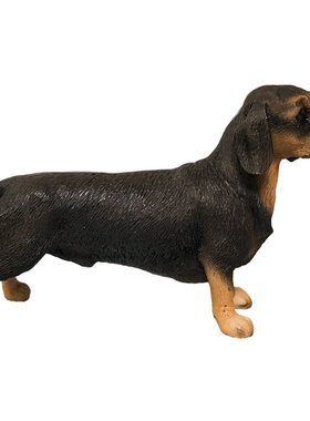 腊肠犬实心摆件仿真小狗树脂摆件