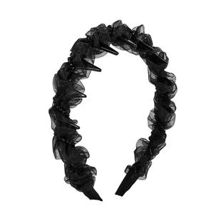 DODOGOGO高级感网纱麻花带齿波浪发箍高颅顶洗脸头箍压头气质发卡