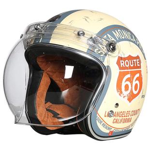 TORC摩托车复古头盔男女巡航半盔机车冬季电动车安全帽3C认证四季