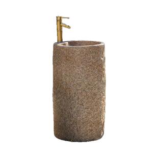 掬涵户外洗手盆新中式古典水泥一体洗手池庭院立圆柱形水槽洗手台