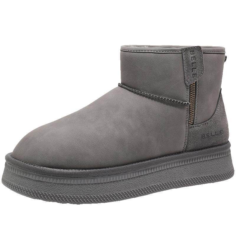 君妍推荐百丽男鞋小暖炉加绒男靴24冬新保暖棉鞋雪地靴子A1781DD4