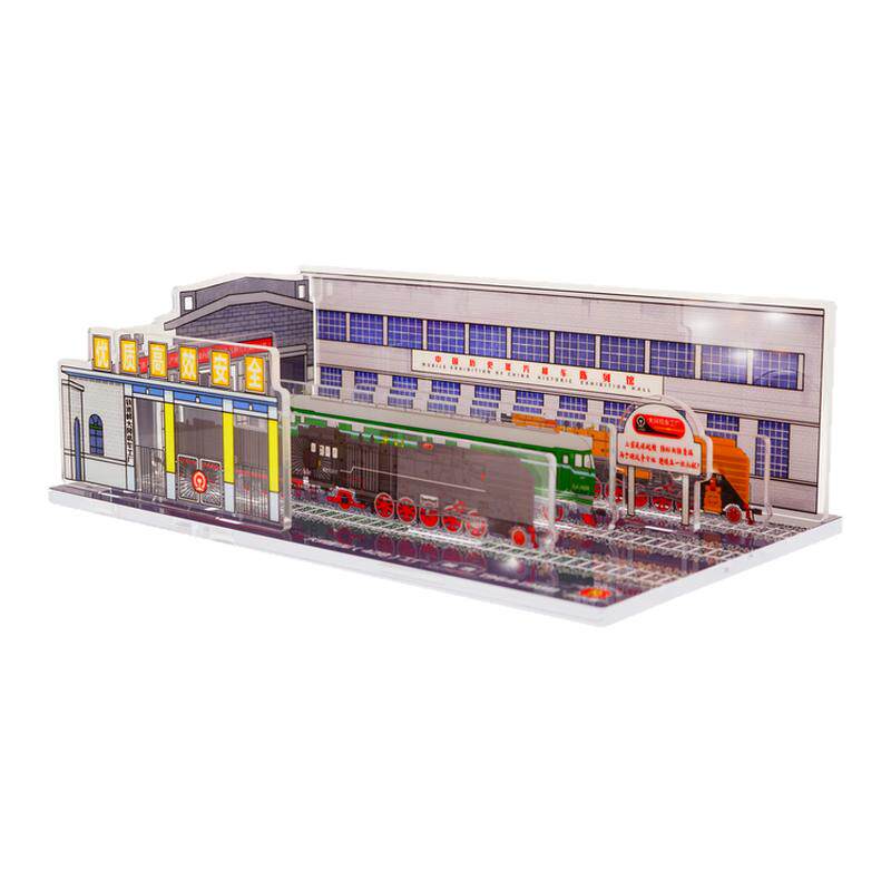 前进蒸汽火车展示立牌静态装饰