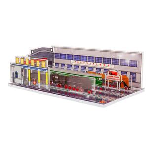百万城前进型蒸汽火车展示立牌N比例静态装饰场景模型收藏亚克力
