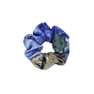 shes茜子发饰梵高星空刺绣丝柏树时尚钉珠印花大肠发圈扎头发皮筋