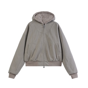 JUMPNEXT座山雕加绒加厚外套男cleanfit重磅帆布水洗宽松棉服夹克