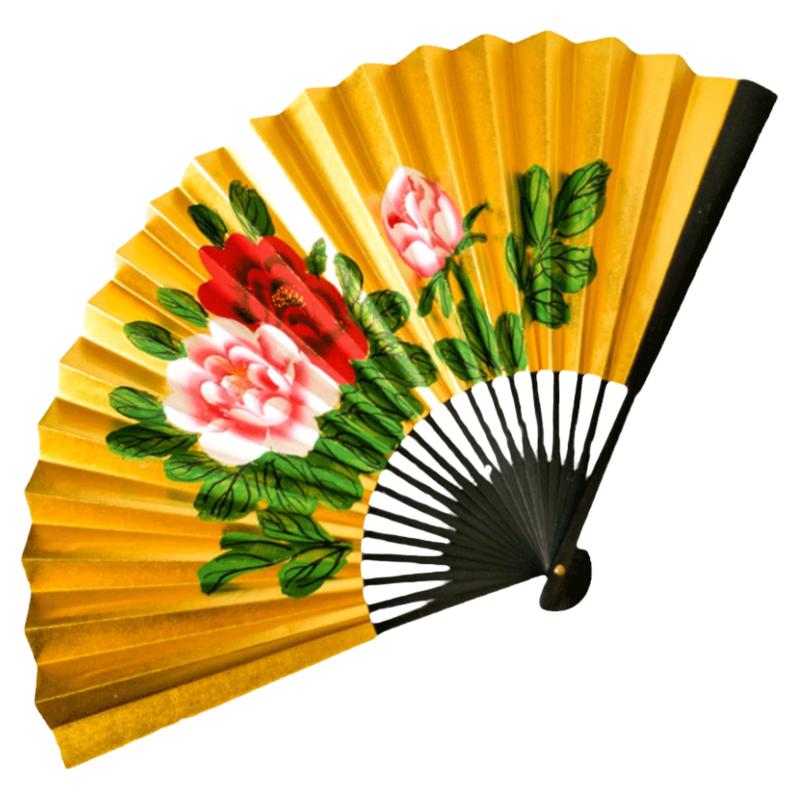 戏曲越剧扇子手绘金扇表演京剧贵妃醉酒戏剧梁祝道具舞台牡丹折扇