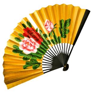 戏曲越剧扇子手绘金扇表演京剧贵妃醉酒戏剧梁祝道具舞台牡丹折扇