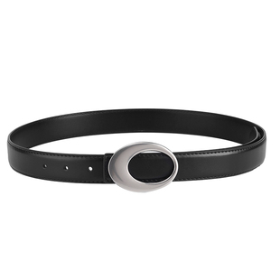 2025新款皮带女真皮简约百搭装饰韩版显瘦平滑扣配裤子腰带女黑潮