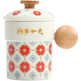 梅岭先生柿柿如意文创马克杯水杯男女生日礼物教师节礼物定制刻字