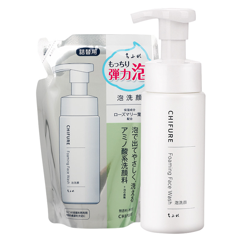CHIFURE千肤恋洗面奶氨基酸洁面泡沫慕斯替换180ml+180ml温和清洁