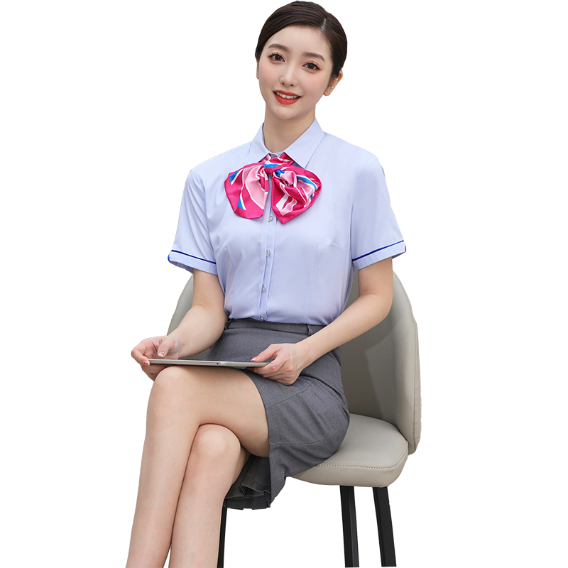 纯岚中国电信工作服工装短袖女夏
