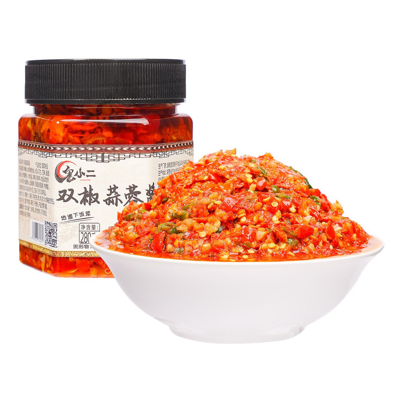 鬼小二湖南彩椒蒜蓉拌饭拌面酱