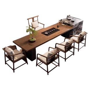 实木岛台大茶桌一体轻奢现代高级感茶台2025新款高端泡茶桌椅组合