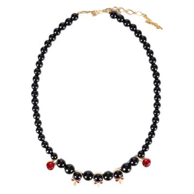 黑色新款可调节潮牌小众设计珍珠