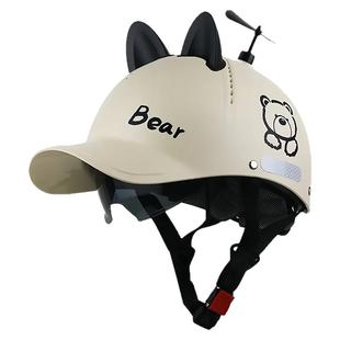 3C认证新款鸭舌帽头盔电动车女棒球帽男通用夏天防晒透气安全帽子