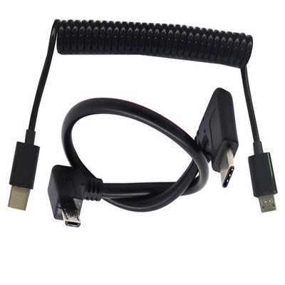 双弯头Type-C转MicroUSB数据线