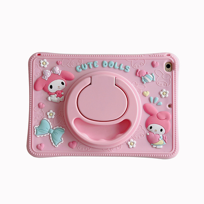 美乐蒂360旋转适用oppoPadAir2保护套小米平板876sPro5联想红米Pad2SE硅胶VIVO三星A9卡通A11+传音xpad防摔壳