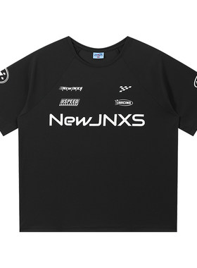 江南先生NewJNXS【赛车系列】吸湿速干格纹短袖T恤夏竞技运动球衣