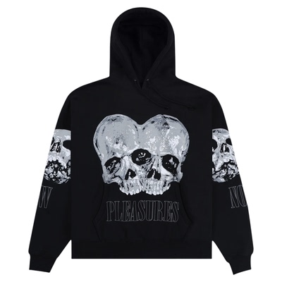 PLEASURES骷髅印花拉绒连帽卫衣