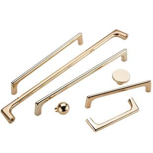 现代简约轻奢黑色金色橱柜衣柜柜门抽屉锌合金拉手单孔单粒门把手