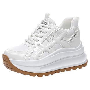 轻便8cm内增高女鞋小个子厚底松糕运动休闲小白鞋女2026新款春季