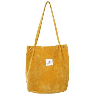 2025原创设计慵懒风chic灯芯绒复古休闲单肩包女大毛绒帆布女包包