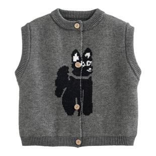 砚台家男童马甲儿童针织衫宝宝外穿上衣中小童坎肩无袖背心春秋款