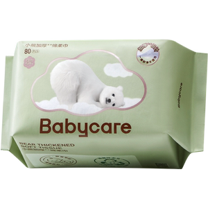 babycare小熊巾加厚新生婴儿绵柔巾80抽16包