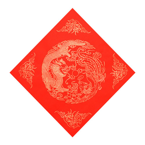 100张万年红空白福字红纸斗方宣纸手写春节写对联专用的红纸烫金书法作品纸新年写福字的纸2026新款宣纸批发