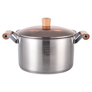 【直径26CM】316l木柄汤锅不锈钢多功能木耳锅厚实家用蒸煮炖锅具