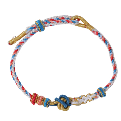 桃花酒窝结编织手绳 大唐华彩色可串珠手绳diy饰品半成品情侣手链