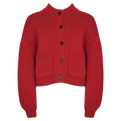 WellD 限量圣诞新年节日氛围感100%绵羊毛粗针毛衣外套女针织开衫