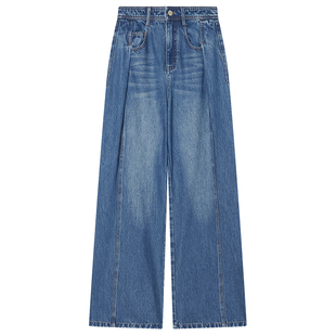 COVERINS解构分割弧线阔腿牛仔裤女2025冬季新款CC35520020