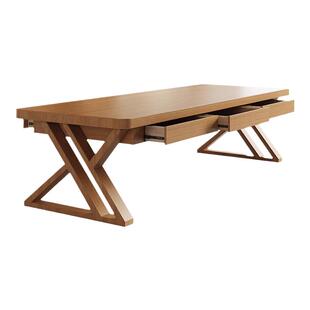 实木客厅大长书桌带抽屉收纳大板家用儿童一字长条书桌写字书法桌