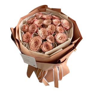 芯苼 高级感纯色牛皮纸礼品花束加厚防水外包装纸手工DIY花艺材料