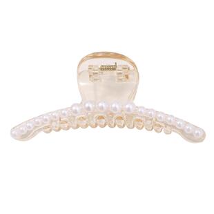 气质大号珍珠发夹女夏后脑勺盘发抓夹韩国鲨鱼夹头发夹子发卡头饰