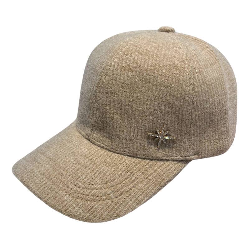 韩版新款水钻星星标棒球帽子女秋冬保暖防寒显脸小时尚百搭鸭舌帽