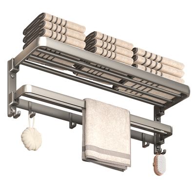 德力西折叠毛巾架浴室置物架收纳