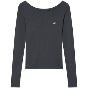 Miss Sixty2026春季针织衫女大领口内搭刺绣显瘦短上衣打底衫毛衣