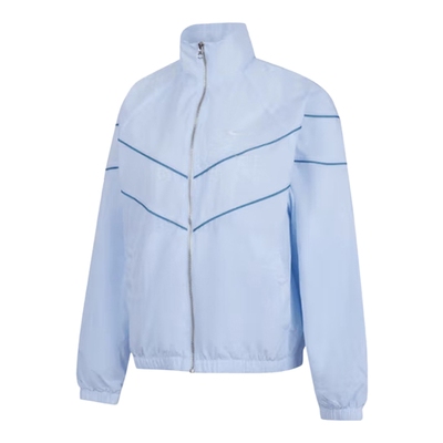 Nike耐克蓝色外套女冬季宽松休闲训练梭织立领运动夹克FV6305-423