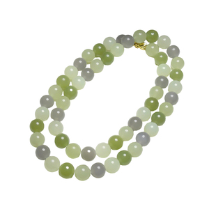 天然新疆和田玉8mm冰黄口多宝妈妈链56颗多圈男女款佛珠手串手链