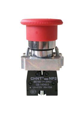 正泰急停按钮开关NP2-BS542紧急停止开关常开常闭旋转复位红色