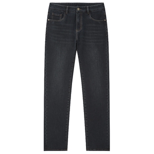 [轻暖绒]百斯盾官方男士牛仔裤秋冬新款亲肤保暖水洗耐磨中直筒