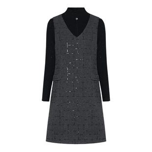 海青蓝 套装连衣裙2025年新款秋冬半高领内搭针织衫上衣女装裙子